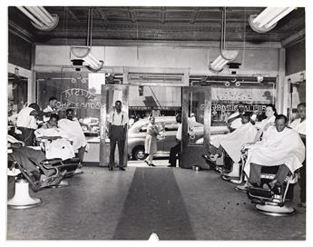 (BUSINESS--BARBERS.) Checkbook of the Crystal Barbershop of Pittsburgh, with photographs and ephemera.